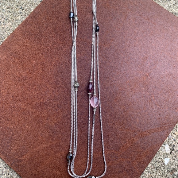 John Hardy X Adwoa Aboah 72 Inch Sterling Silver pink tourmaline Pyrite Necklace - Picture 12 of 16